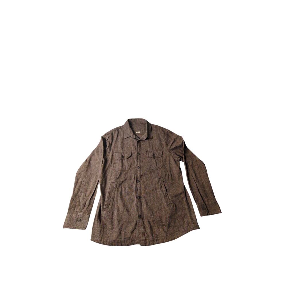 Men's Long Sleeve Button Up Shirt Brown Utility Size XXL